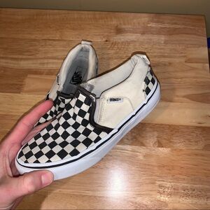 Vans Kids Black and White Checkered Slip-ons Size 2